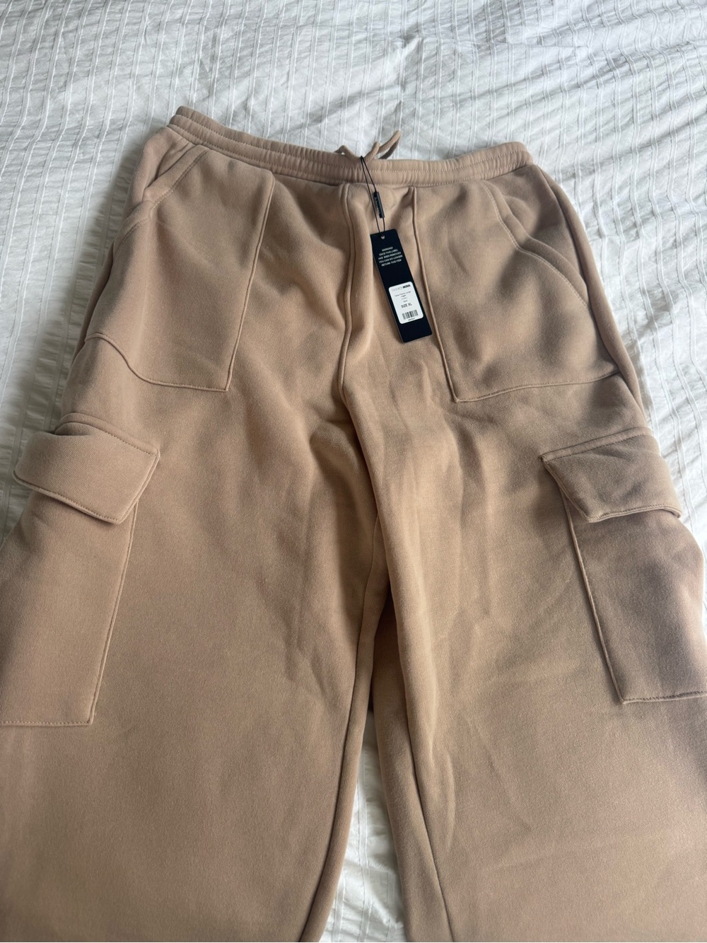 Fashion Nova Women's Cargo Jogger Trousers in Taupe